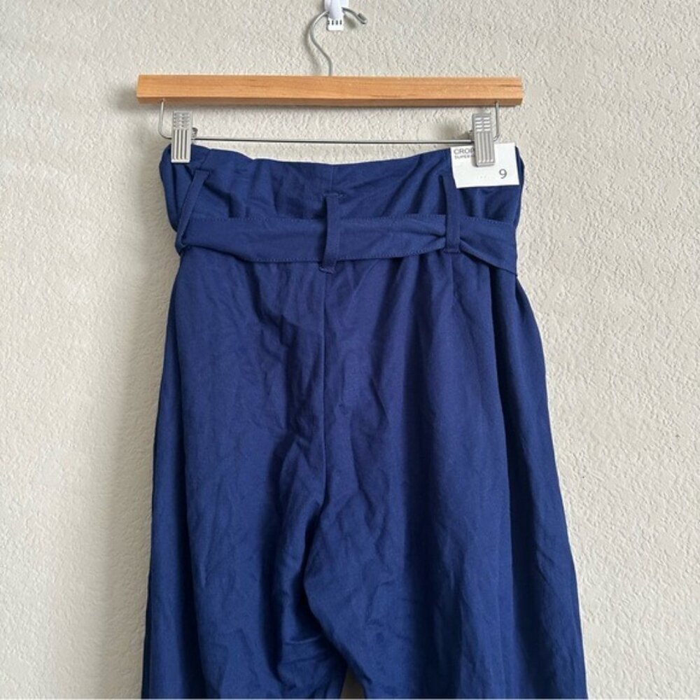 Indigo Rein Paper Bag Crop Navy Blue Women's Pants Size 9 - Picture 6 of 12